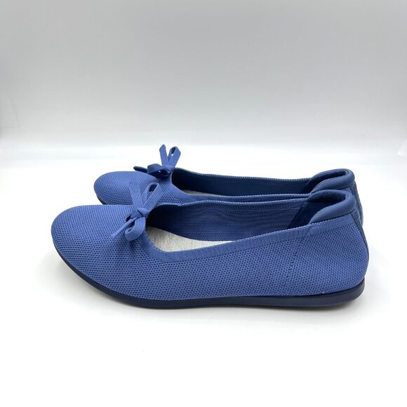 Clarks Womens Size 10 10M Blue Knit Slip On Ballet Flats Comfort Shoes - Picture 6 of 13
